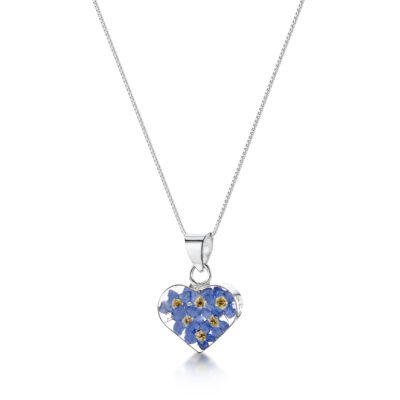 real flower forget me not necklace