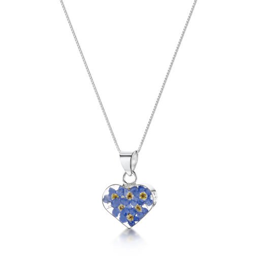 real flower forget me not necklace