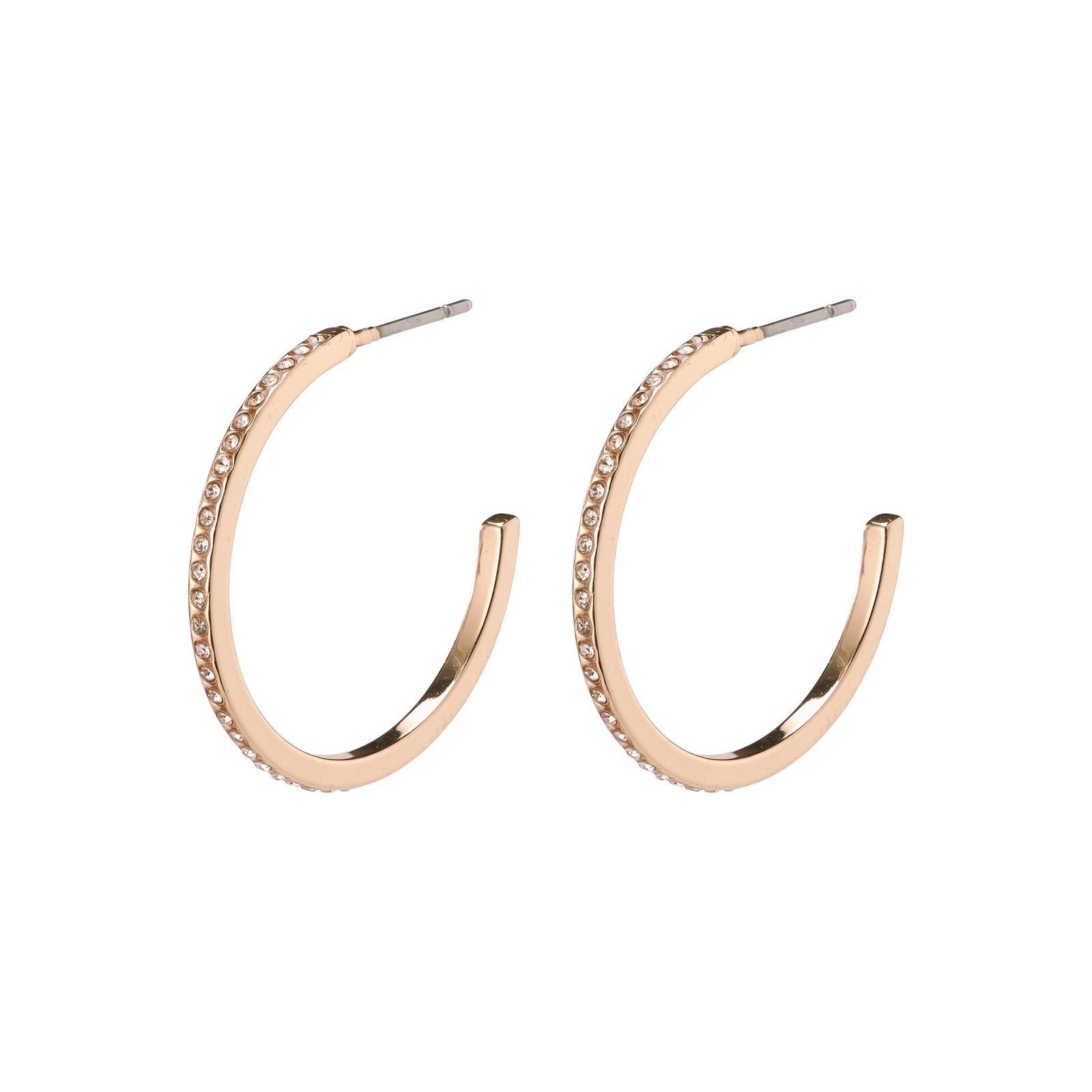 Pilgrim Roberta Earrings - Rose Gold Crystal Hoops