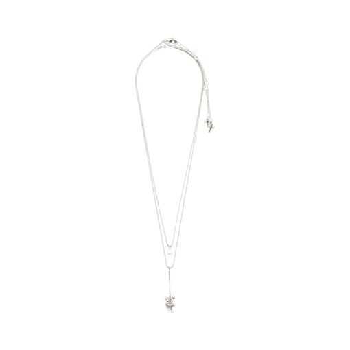 Pilgrim Jolene Crystal & Pearl Necklace Silver Plated - Image 4