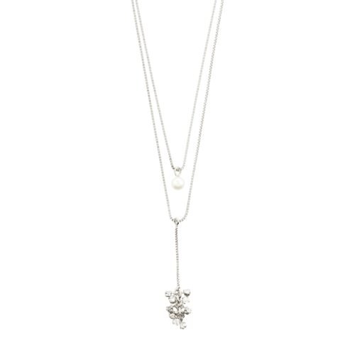 Pilgrim Jolene Crystal & Pearl Necklace Silver Plated