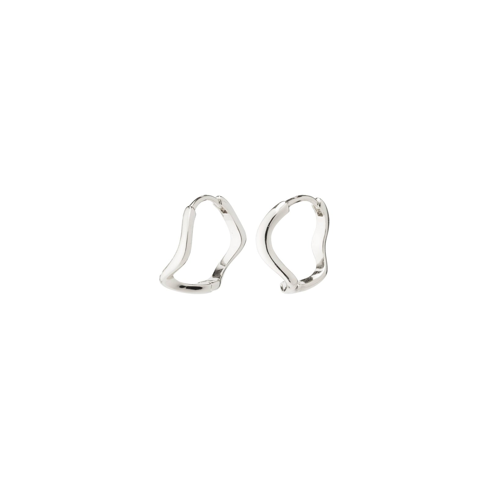 Pilgrim Alberte Organic Shape Hoop Earrings Silver-plated - Koko