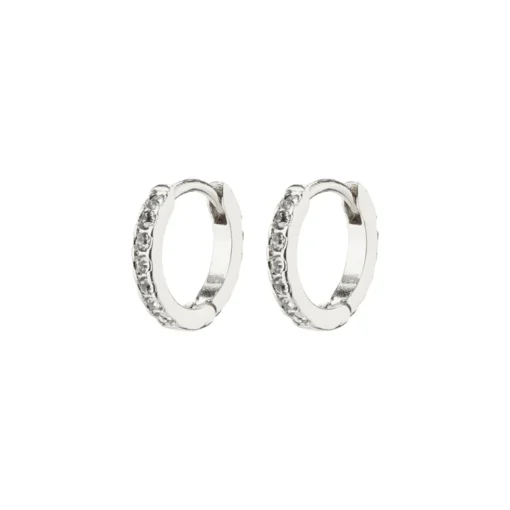 Pilgrim Ebna Mini Crystal Huggie Hoops Silver-Plated